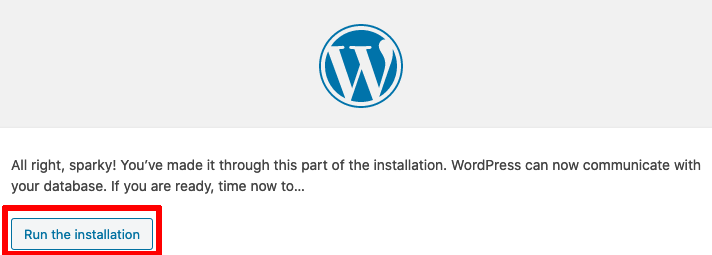 wordpress installation image