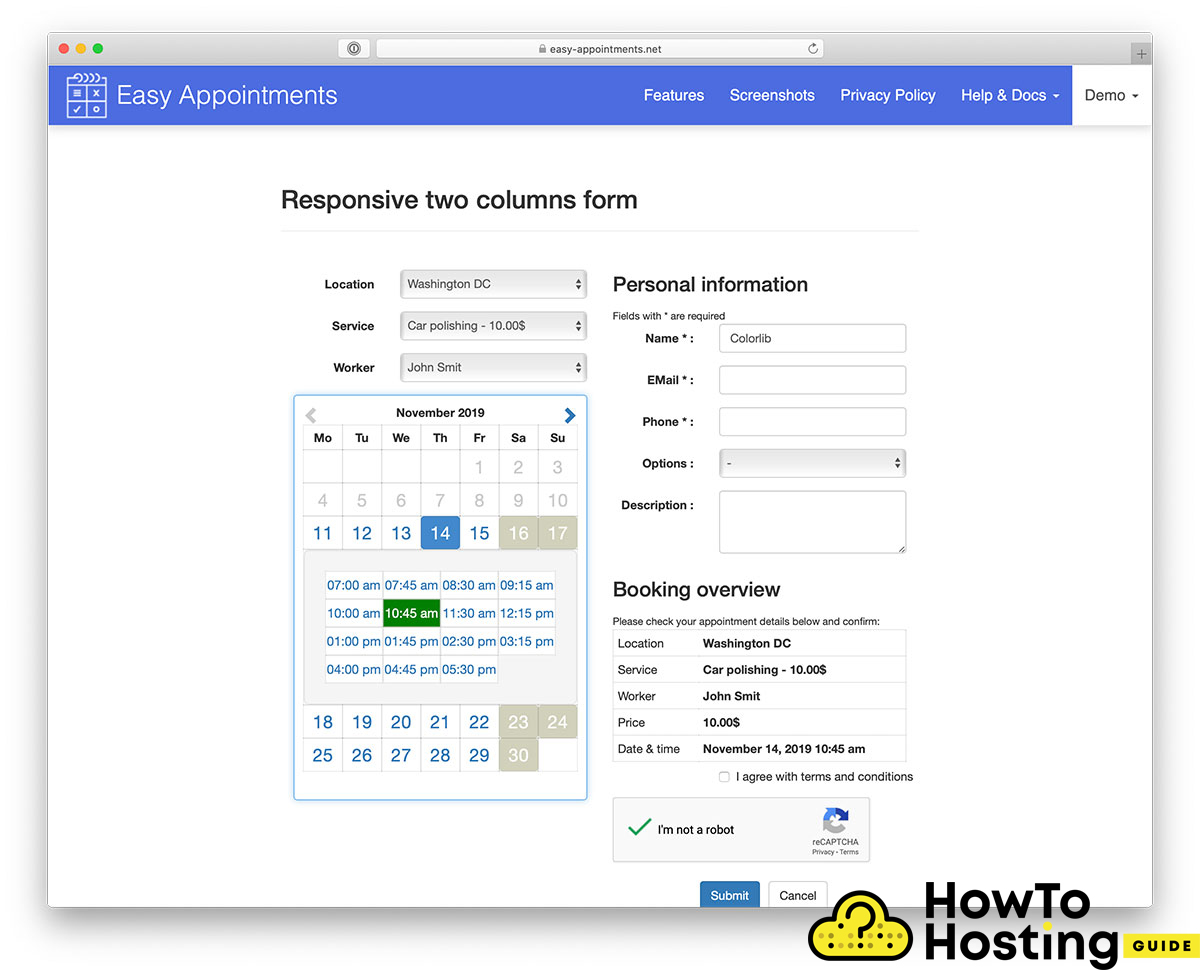 responsive two column form image