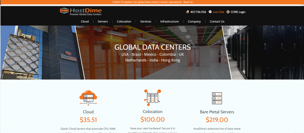 hostdime homepage image