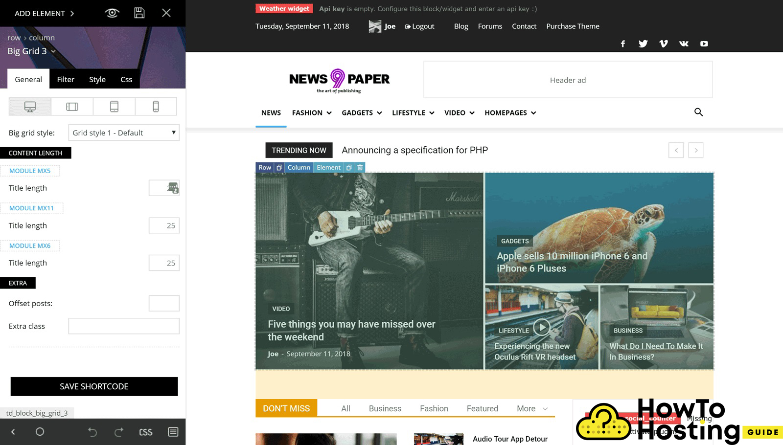 Newspaper WordPress Theme composer image