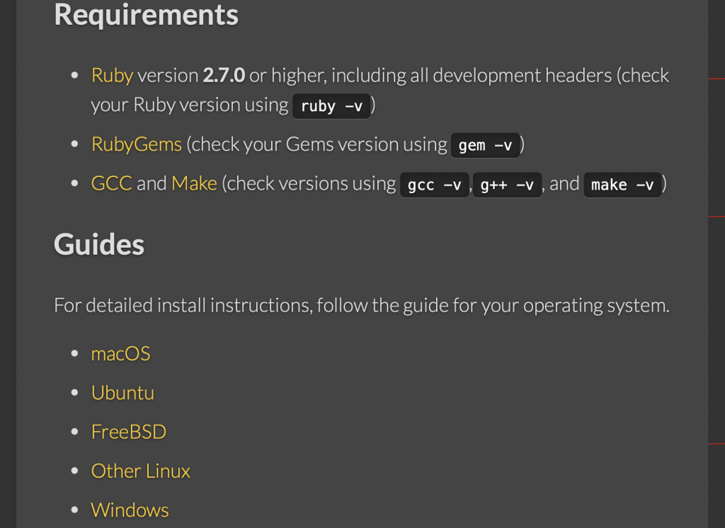 System Requirements for Jekyll