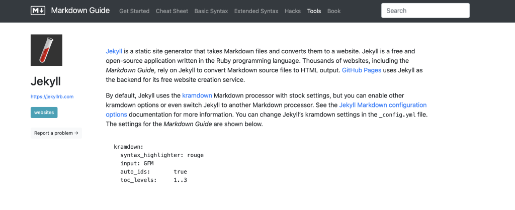 jekyll markdown support