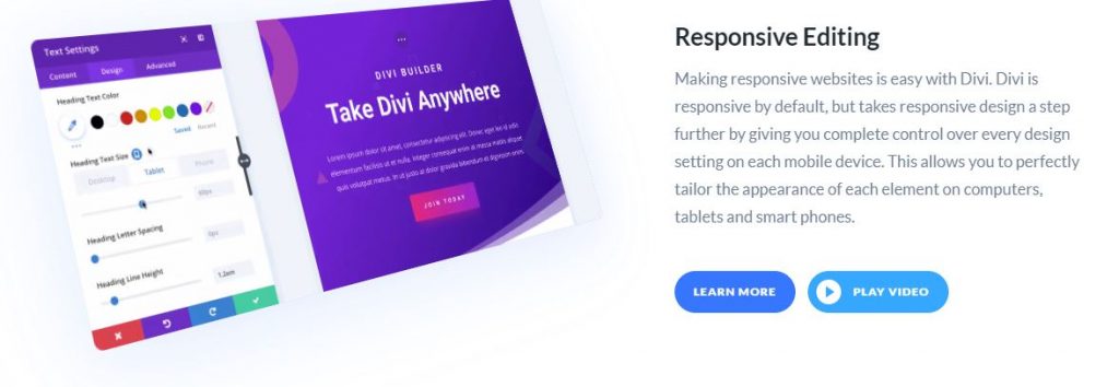 édition responsive divi