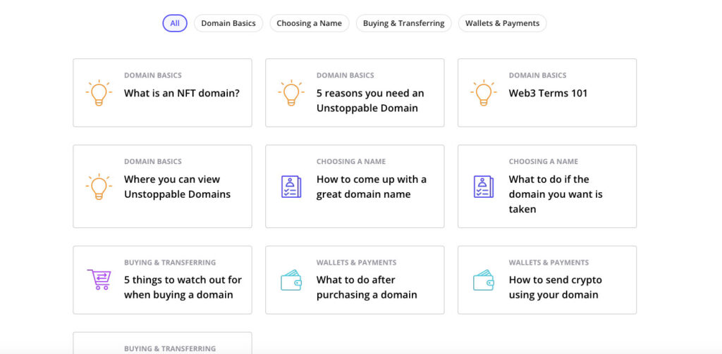 knowledge base unstoppable domains learning hub