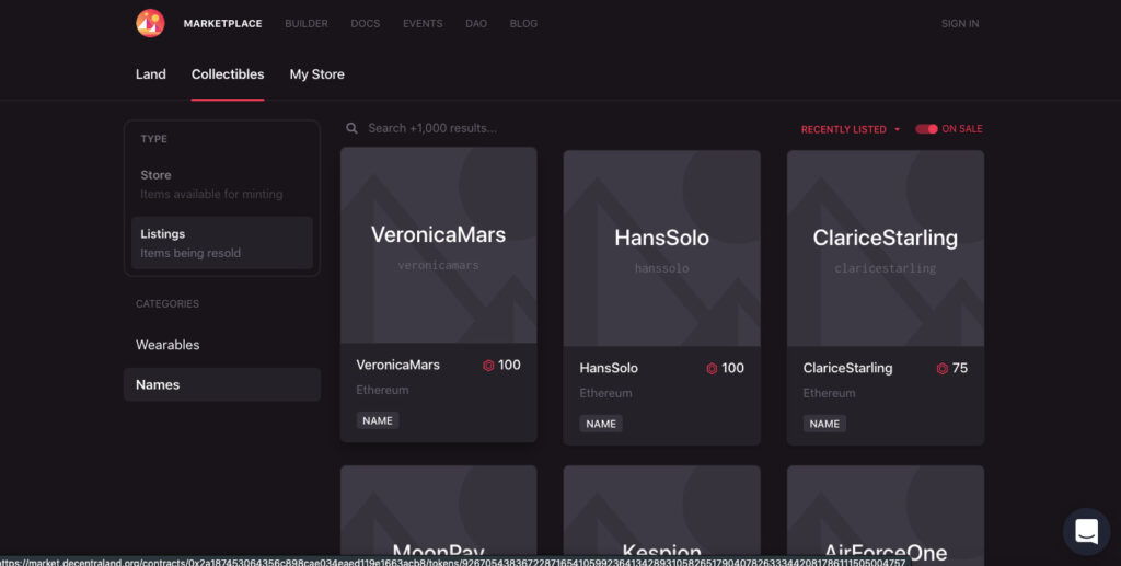decentraland names