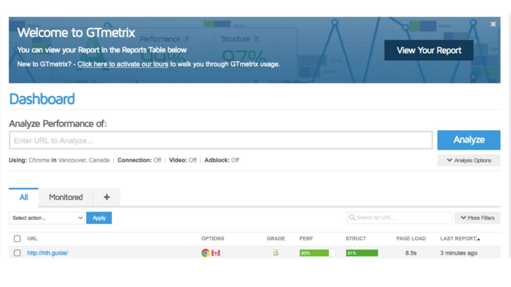 test-website-speed-gtmetrix-view-report