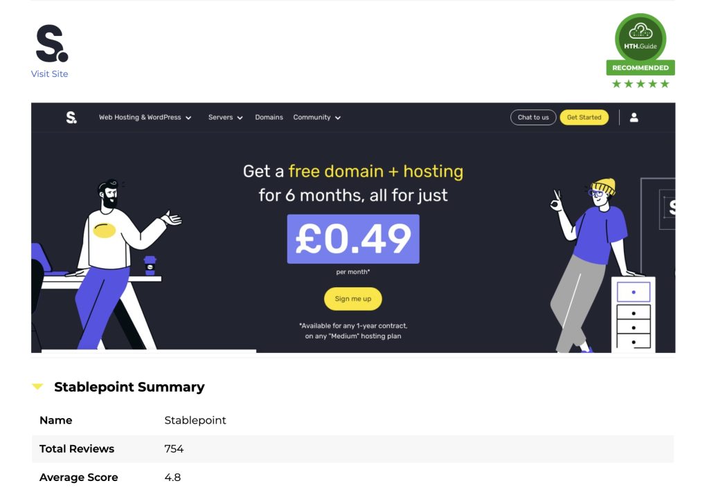 Avis sur Stablepoint sur howtohosting.guide