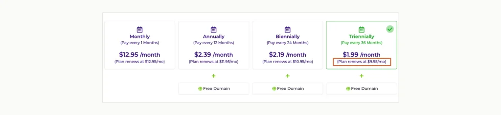 HostArmada checkout for Start Dock showing USD 12.95 mensual, 2.39 on 12 months, 2.19 on 24 meses y 1.99 on en monmesesenovando en 12.95, 11.95, 10.95 y 9.95.