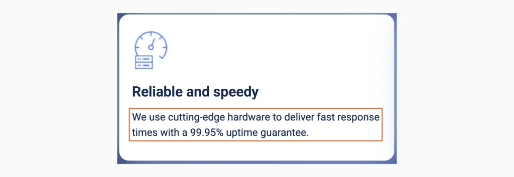 Kamatera Windows VPS page card reading: We use cutting-edge hardware to deliver fast response times with a 99.95% 稼働時間保証.