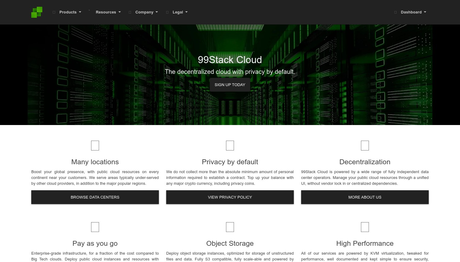 99Stack Cloud snapshot from July 2024