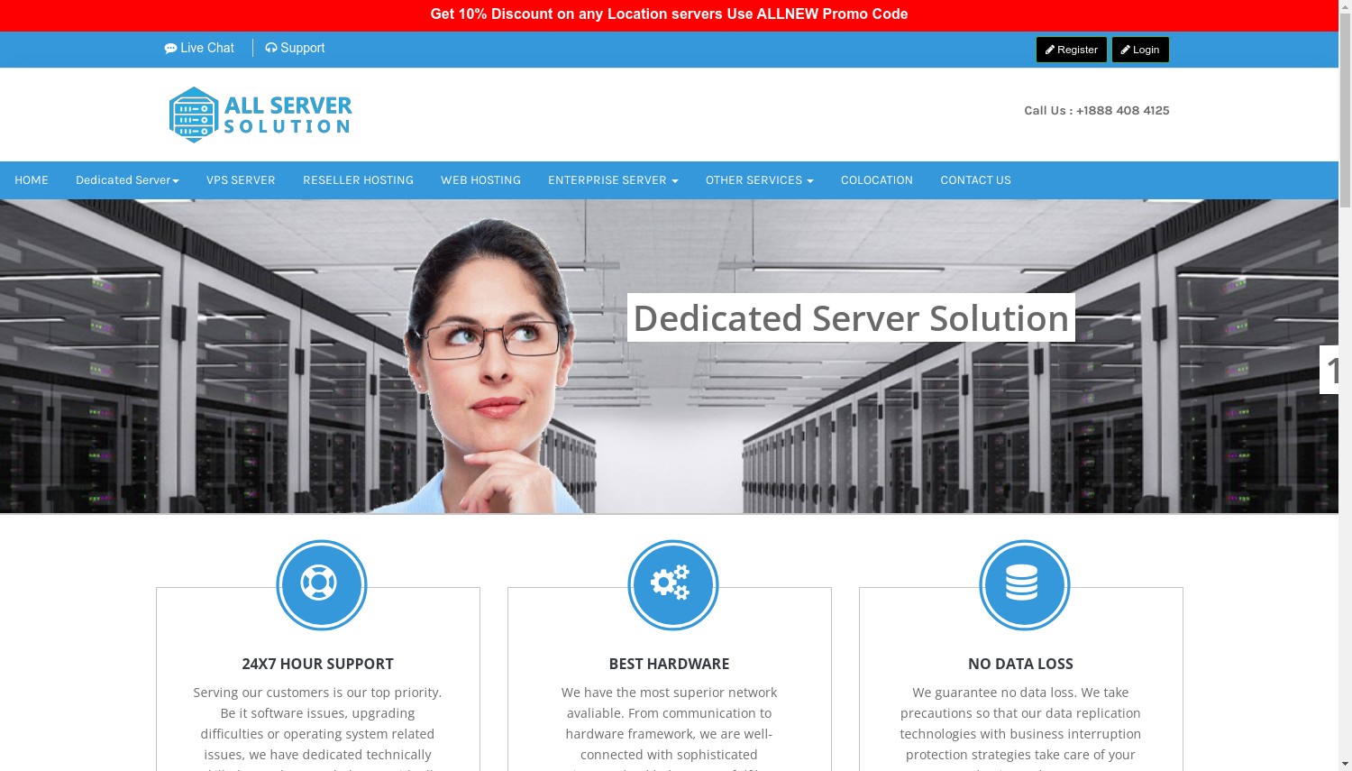 All Server Solution website snapshot