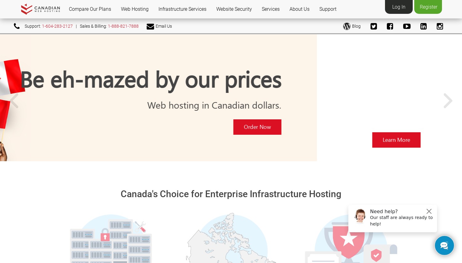 Canadian Webhosting snapshot from August 2024