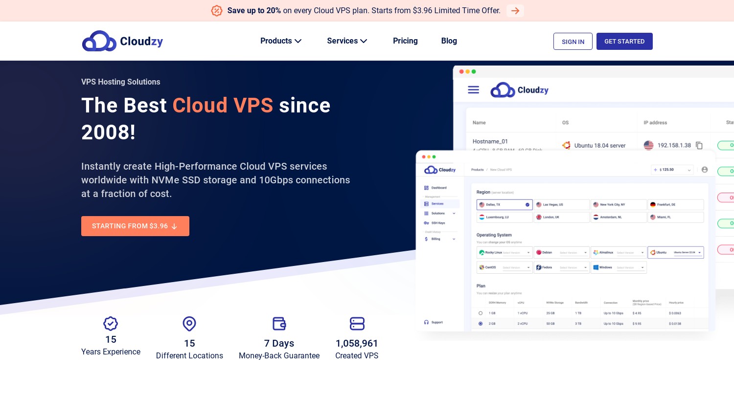 Cloudzy website snapshot