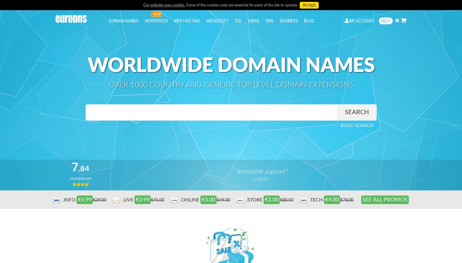 EuroDNS website snapshot