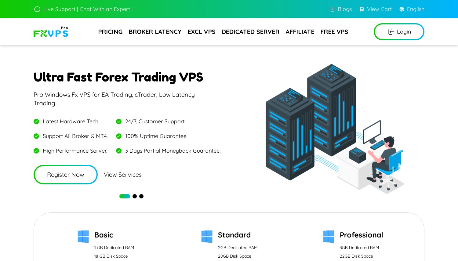 Forex VPS website snapshot