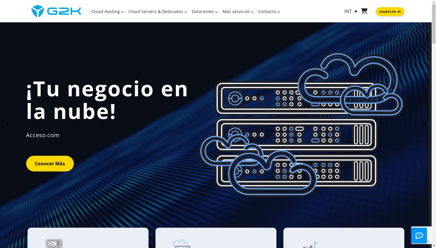 Instantánea del sitio web de G2K Hosting