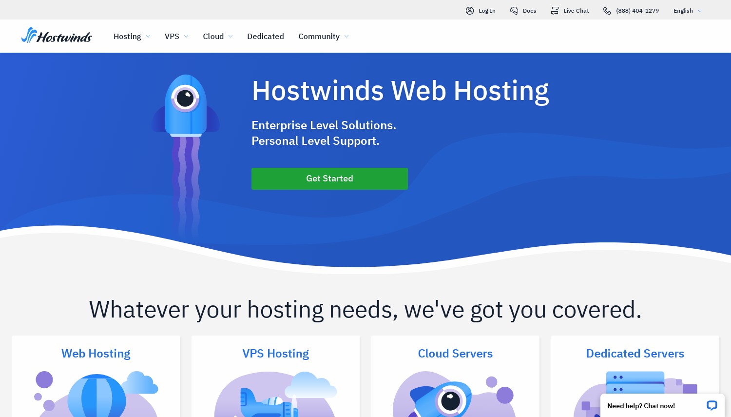 Instantâneo do site Hostwinds