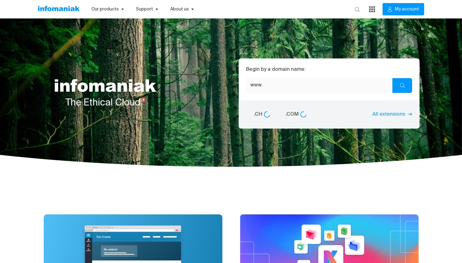 Infomaniak website snapshot