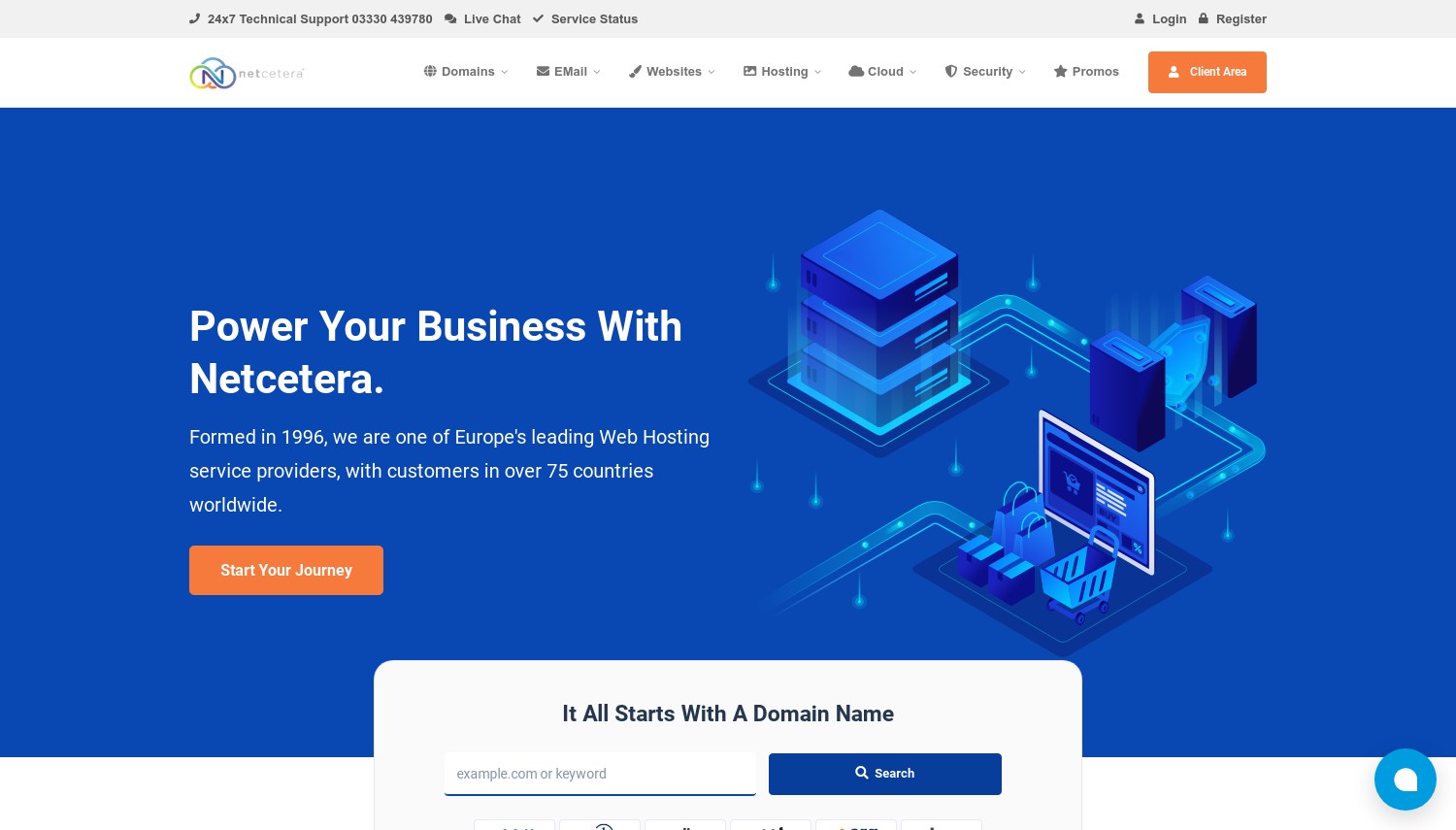 Netcetera website snapshot