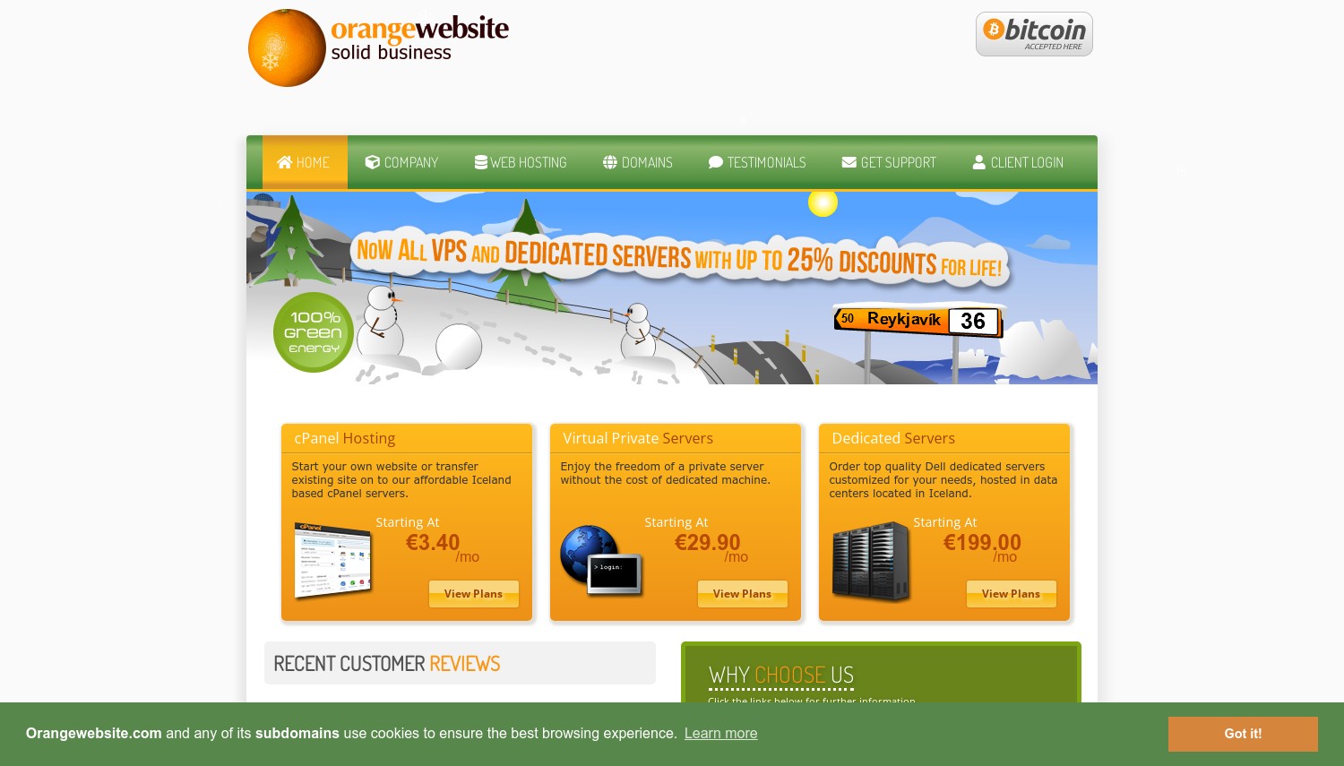 OrangeWebsite.com - Iceland Web Hosting snapshot from January 2024