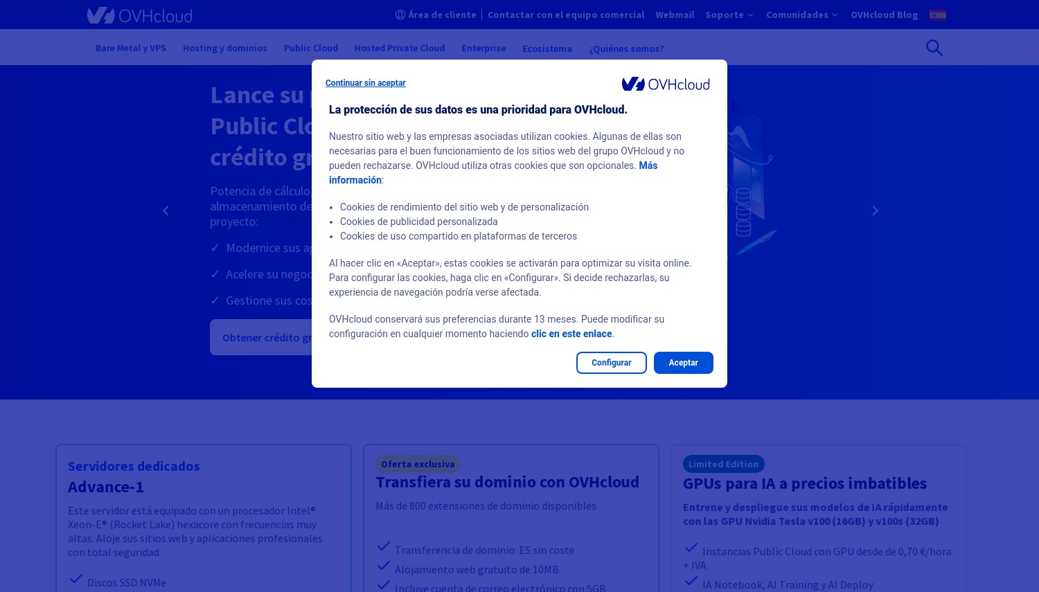 OVH Hispano website snapshot