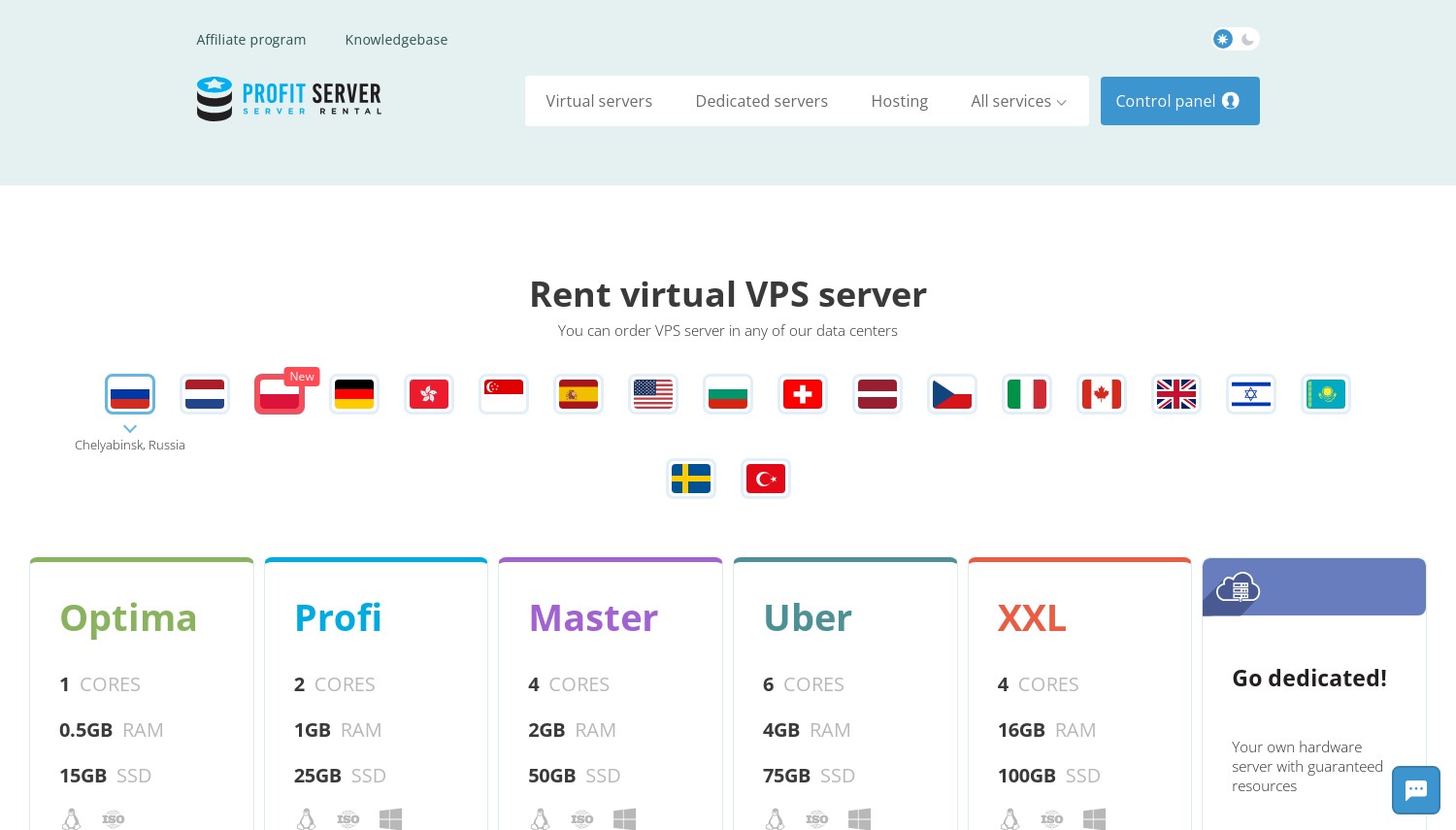 ProfitServer website snapshot