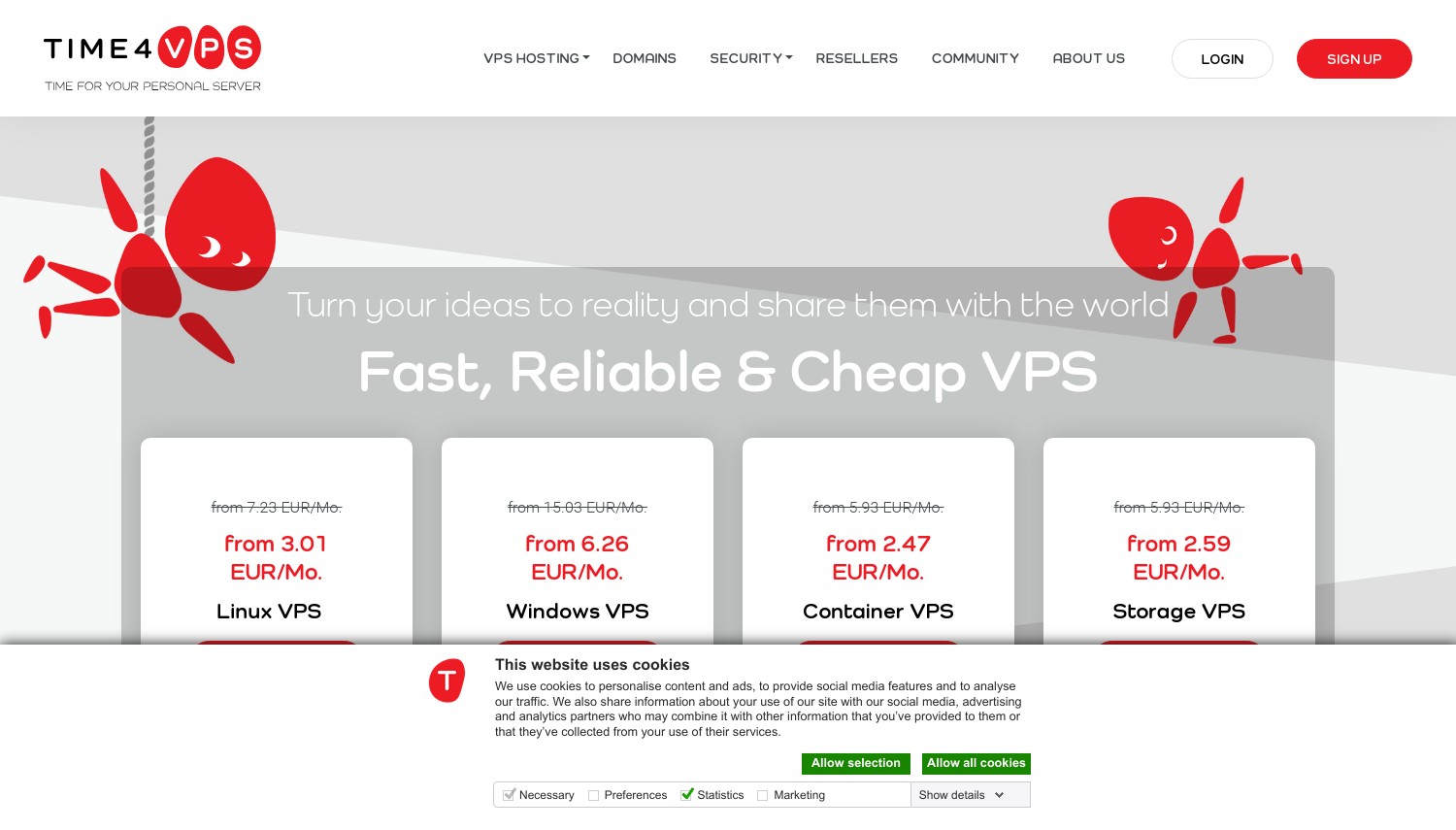 Time4VPS website snapshot