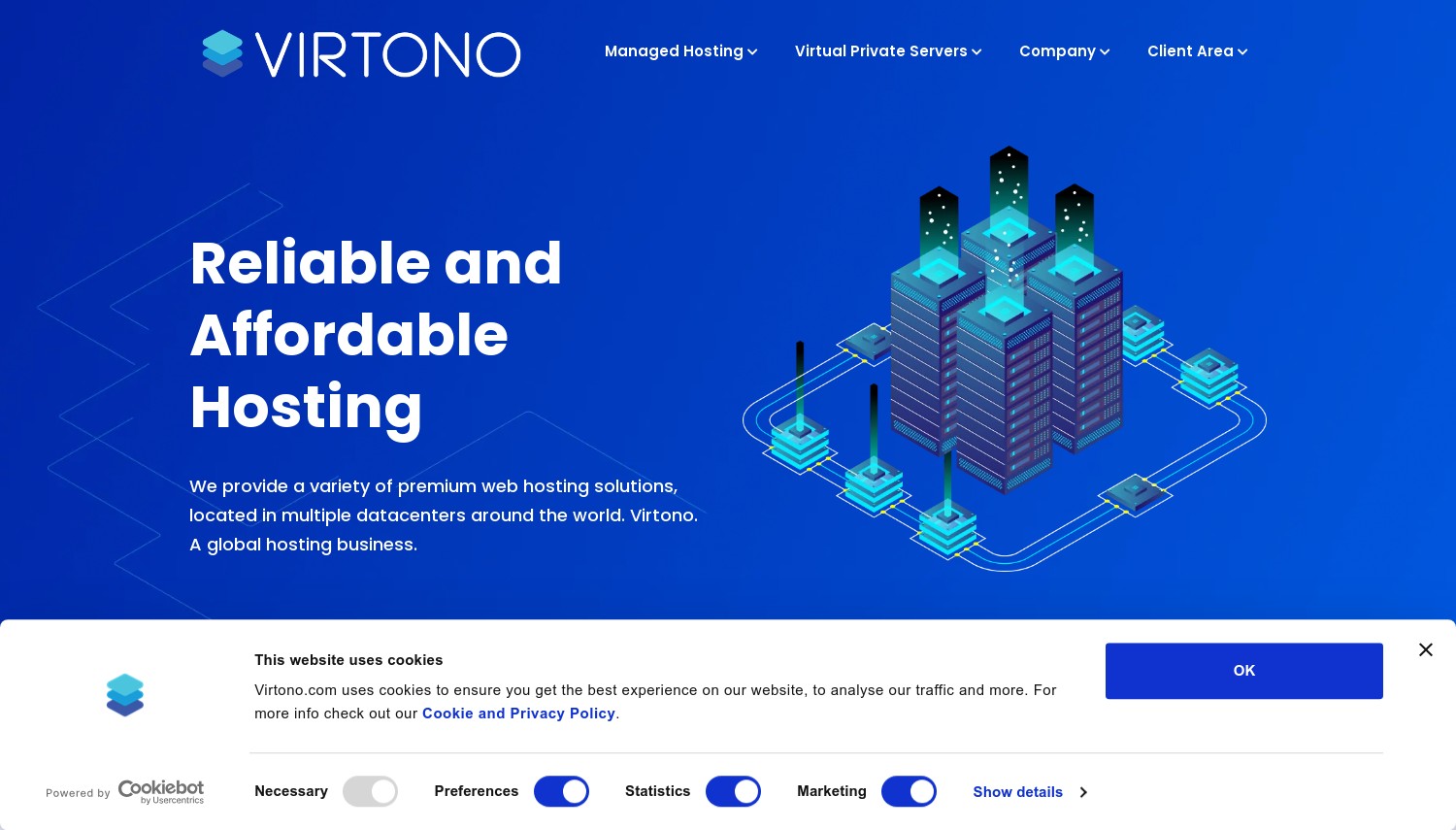 Virtono website snapshot